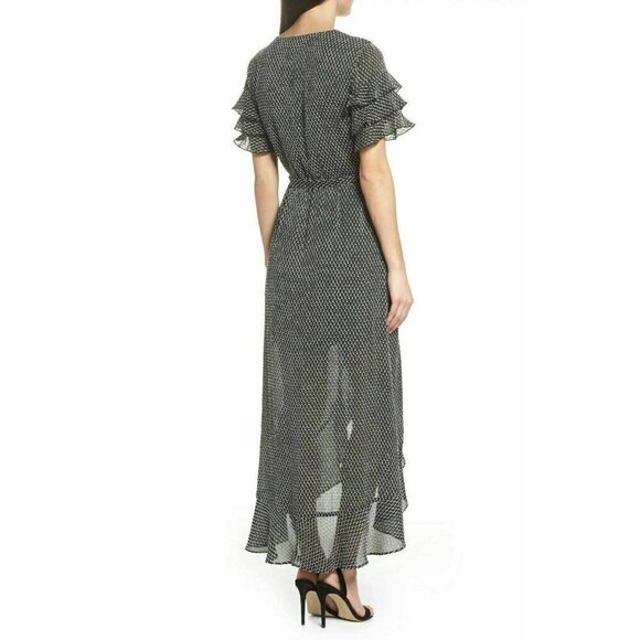 ALI & JAY Black Chiffon Yolo Ruffle Wrap Dress XS - Picture 6 of 12